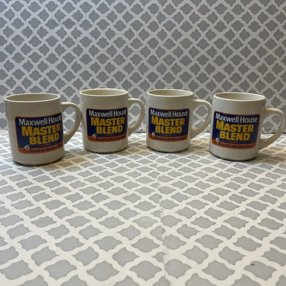 Vintage Lot of 4 Maxwell House Master Blend Coffee Cups Mugs EUC - Picture 1 of 3